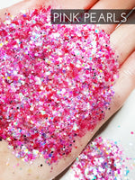 Pink Pearls custom mix pearlescent glitter, Custom Pink Glitter, Glitter for Tumblers, Tumbler making Glitter, pink glitter