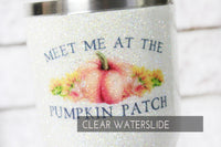 Meet Me at the Pumpkin Patch, Fall Glitter tumbler Decals, ready to Use Waterslide Decals, Sealed Waterslide, Glitter Tumbler Supplies