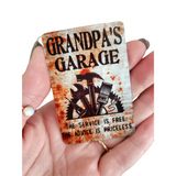 Grandpa's Garage Magnet, Toolbox magnet, Fathers day gift, small Gift for Grandpa, Papa Garage, Grandpa's tool box magnet, gift for him