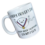 Dad's swim Champion, Funny Father's Day, Coffee Mug. Ceramic coffee cup, 11 oz coffee cups, Father's day gift, World Champion Swimmer cup