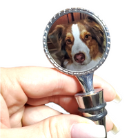 Custom wine stopper with picture, Dog picture wine stopper, photo keepsake, Dog lover gifts, Bottle Stopper with photo
