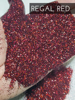 Regal Red .015 Hex poly Glitter, Holographic Red Glitter, Tumbler Making Supplies, Deep Red holo Glitter, .015 hex polyester glitter, Made in the USA