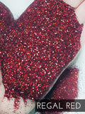 Regal Red .015 Hex poly Glitter, Holographic Red Glitter, Tumbler Making Supplies, Deep Red holo Glitter, .015 hex polyester glitter, Made in the USA