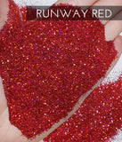 Runway Red .015 Hex poly Glitter, Holographic Red Glitter, Tumbler Making Supplies, Holo Red Glitter, .015 hex polyester glitter, Made in the USA