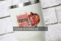 Thankful Grateful and Blessed Fall Waterslide decals, Autumn waterslide Decal, Clear Waterslides, Autumn Glitter Cups, Sweater Weather