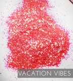 Vacation Vibes Orange custom mix chunky poly glitter, tumbler making glitter, orange glitter, mixed particle size coral glitter, Tumbler