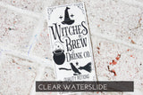 Witches Brew Halloween Waterslide, Clear Waterslide Image, Ready to Use Waterslide, Halloween Tumblers, how to Glitter Tumblers, Waterslide