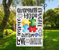 Autism Awareness Garden Flag, 12x18 Autism yard Flag, Awareness Flag, Single / double sided flag, Custom Garden Flags