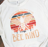 Bee Kind custom t shirt, polyester full color shirt, Bee Kind retro shirts, Just Be kind, be a kind human, unisex classic fit t shirt