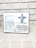 Communion keepsake frame, Sacrament gifts, Baptism Frame, Personalized frame, Christening Frame, Confirmation Gift for boys,