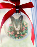 Dog Photo Ornament, Christmas Gift for Dogs, Chirstmas ornament keepsake, Round Ornament With Photo, Family Photo Ornaments for Christmas