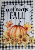Welcome Fall Garden Flag, 12x18 Autumn yard Flag, Pumpkin yard decor, Single double sided flag, Custom Garden Flag for autumn, happy harvest