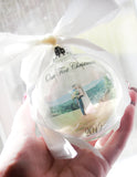 Our First Christmas photo ornament globe, Round glass ornament with picture, First married Christmas keepsake ornaments, Mr & Mrs globe