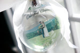 Our First Christmas photo ornament globe, Round glass ornament with picture, First married Christmas keepsake ornaments, Mr & Mrs globe