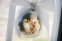 Family Photo Ornament, Custom ornament with picture, round Glass picture ornament, Annual family ornament, First Christmas ornament with pic