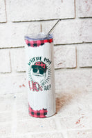 Christmas Tumbler 20 Ounce with Straw, Where my hos at funny santa cup, hip santa with straw and sliding lid, funny Santa cup