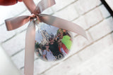Family photo Christmas Ornament with Year, Our first christmas together picture ornament, glass ornament with picture, babys first christmas