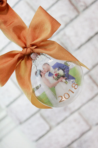 Our First Christmas together photo ornaments, glass ornament with pictures, Mr and Mrs first christmas ornaments, babys first christmas