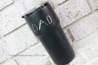 Gifts for Dad, custom travel tumblers for dad, kids handwriting gift ideas, Christmas gifts for him, masculine coffee travel cups