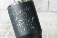 30 ounce custom etched tumbler, gifts for dad from kids, personalized gift idea, handwritten gift, handwritten gift ideas, personalized gift