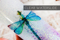 Dragon Fly Waterslide, glitter tumbler dragon fly decal, DIY tumbler , Glitter tumbler supplies, clear waterslide paper, Printed waterslide