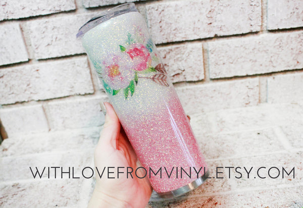 Pink Butterfly Glitter Tumbler With Name, Personalized Glitter Cup With  Sparkly Pink, Bridal Cup, Custom Glitter Cup, Sparkly Pink Tumbler 