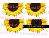 Large sunflower waterslide tumbler decal, waterslide decal for tumblers, waterslide image for glitter cups, half sunflower image for tumbler