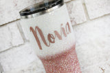 Glitter Bridal Cup, Novia glitter tumbler, rose gold glitter Novia cup, custom travel cup, rose gold wedding planning cup, made to order