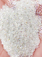 opulent opal white glitter, iridescent white glitter, .015 fine glitter for tumbler making, glitter supplies, premium glitter affordable