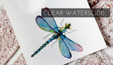 Dragon Fly Waterslide, glitter tumbler dragon fly decal, DIY tumbler , Glitter tumbler supplies, clear waterslide paper, Printed waterslide