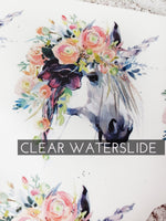 Unicorn waterslide decal, clear waterslide images, ready to use waterslide decals with unicorn, watercolor unicorn waterslide decal sealed