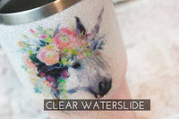 Unicorn waterslide decal, clear waterslide images, ready to use waterslide decals with unicorn, watercolor unicorn waterslide decal sealed