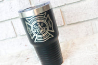 Custom firefighter cup, gifts for firefighters, personalized tumblers, first responders gift ideas, everyday hero gifts, custom coffee cups