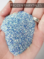 Frozen Fairytale blue polyester glitter, .015 hex glitter, fine blue glitter for tumblers, affordable and fast glitter for tumblers, poly