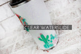 Cactus waterslide decals, clear waterslide decals ready to use, glitter cup decals, Sealed waterslide decal. cacti decals for glitter cups