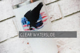 American Flag Waterslide decal, Clear waterslide image, Eagle with flag image for glitter cups, Patriotic glitter cup decal, DIY glitter cup