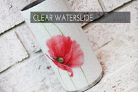 Red Poppy Waterslide image for glitter cups, clear waterslide image, ready to use waterslide, glitter tumbler supplies, red flowers for cups