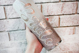 30 Oz skinny Bride tumbler with opulent opal and vintage vibes glitter. custom made glitter cups, bridal party gift ideas, wedding planning