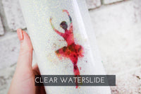 Ballerina Waterslide decal for Glitter Tumblers, ready to use waterslide decals, clear waterslide for tumblers, Dancer waterslide decal