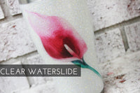 calla lily waterslide decal, clear waterslide images, ready to use waterslide decals with flowers, watercolor floral waterslide decal sealed