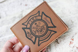 Father's day Gift Personalized wallet, laser engraved wallet, firefighter gifts,  Grooms gift ideas, leatherette wallets, fire fighter gift