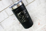 Fishing Cup, 20 Ounce Laser Engraved travel cup, insulated coffee cup, Gone Fishing gift, Fishermen gift, Groomsmen gift, travel tumbler