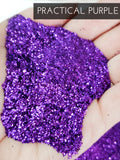Practical purple .015 hex poly glitter, affordable dark purple glitter for tumblers, fine polyester glitter, violet glitter for cup making