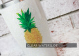 Pineapple waterslide decal for Glitter Tumblers, ready to use waterslide images, glitter tumbler supplies, clear waterslide images for cup