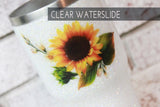 Sunflower Waterslide decal, Clear waterslide images, Single sunflower image for glitter cups, sunflower glitter cup, DIY glitter cup