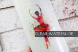 Ballerina Waterslide decal for Glitter Tumblers, ready to use waterslide decals, clear waterslide for tumblers, Dancer waterslide decal