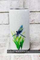 dragon fly Waterslide decal, Clear waterslide images, Single dragon fly image for glitter cups, Dragon fly glitter cup, DIY glitter cup