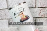 Let's get toasted clear waterslide decal for glitter tumblers, ready to use fall waterslide decals, toasted campfire decals for fall cups