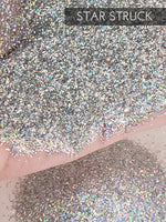 Star Struck Holographic glitter .015 hex poly, glitter for tumbler making, fine polyester glitter, silver holographic glitter tack it method