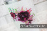 Marsala flower bouquet, floral decal, Clear waterslide decal, ready to use waterslide decal, glitter tumbler supply, sealed waterslide image